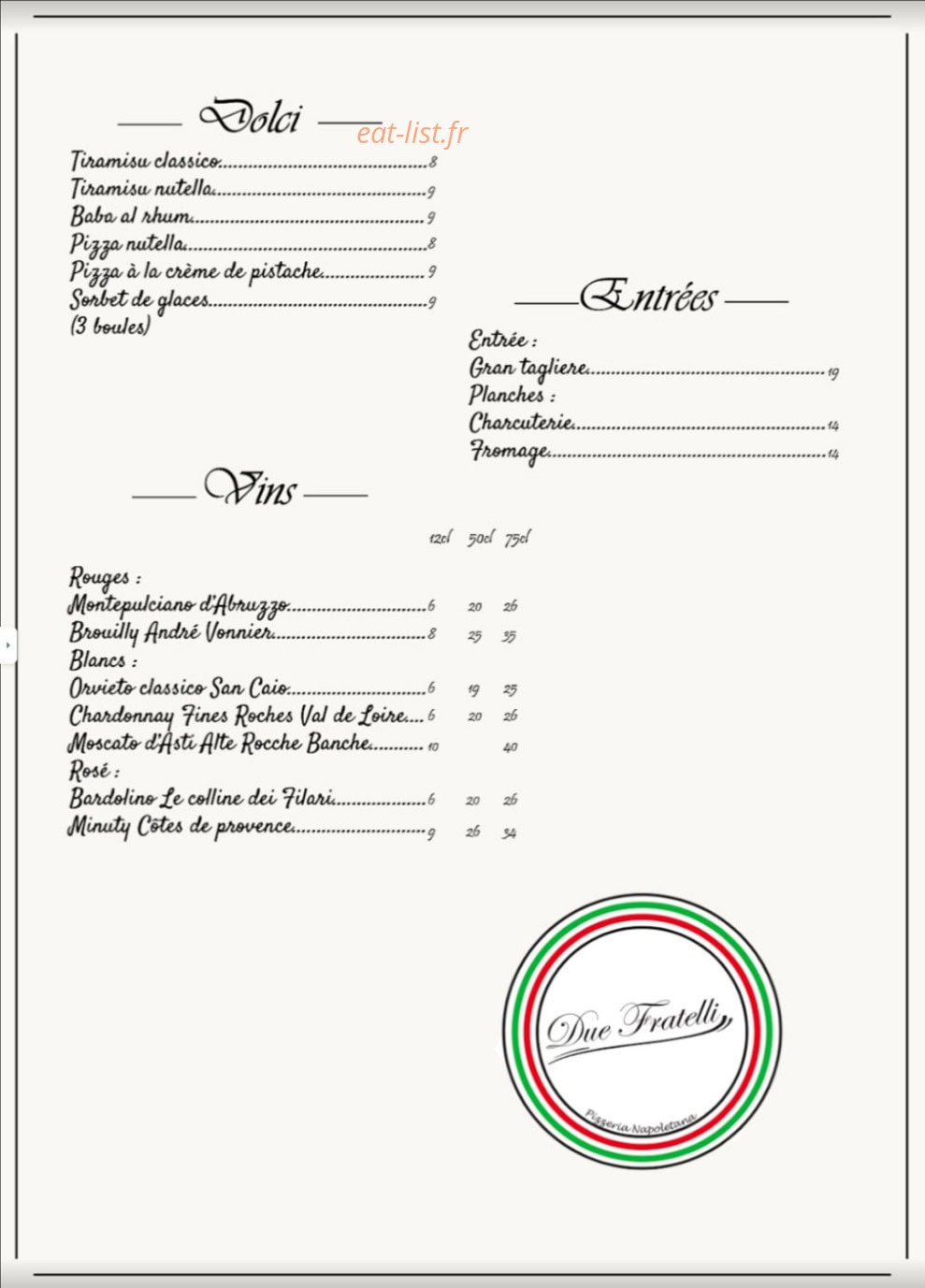 Due Fratelli — carte page 3