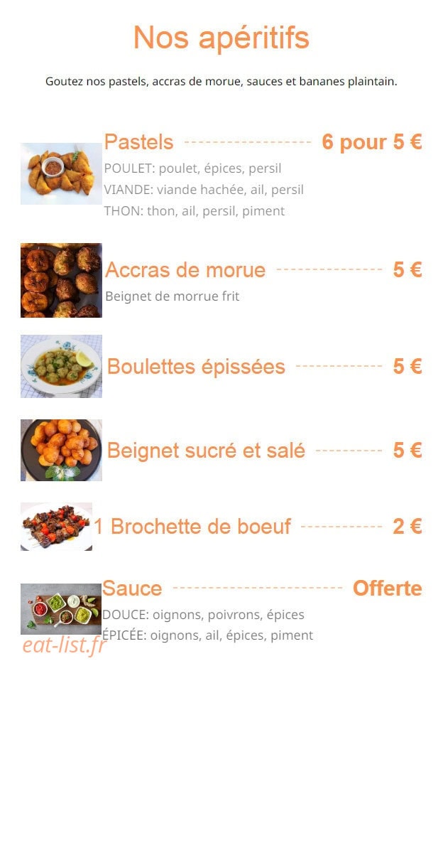 Eat africa — carte page 3