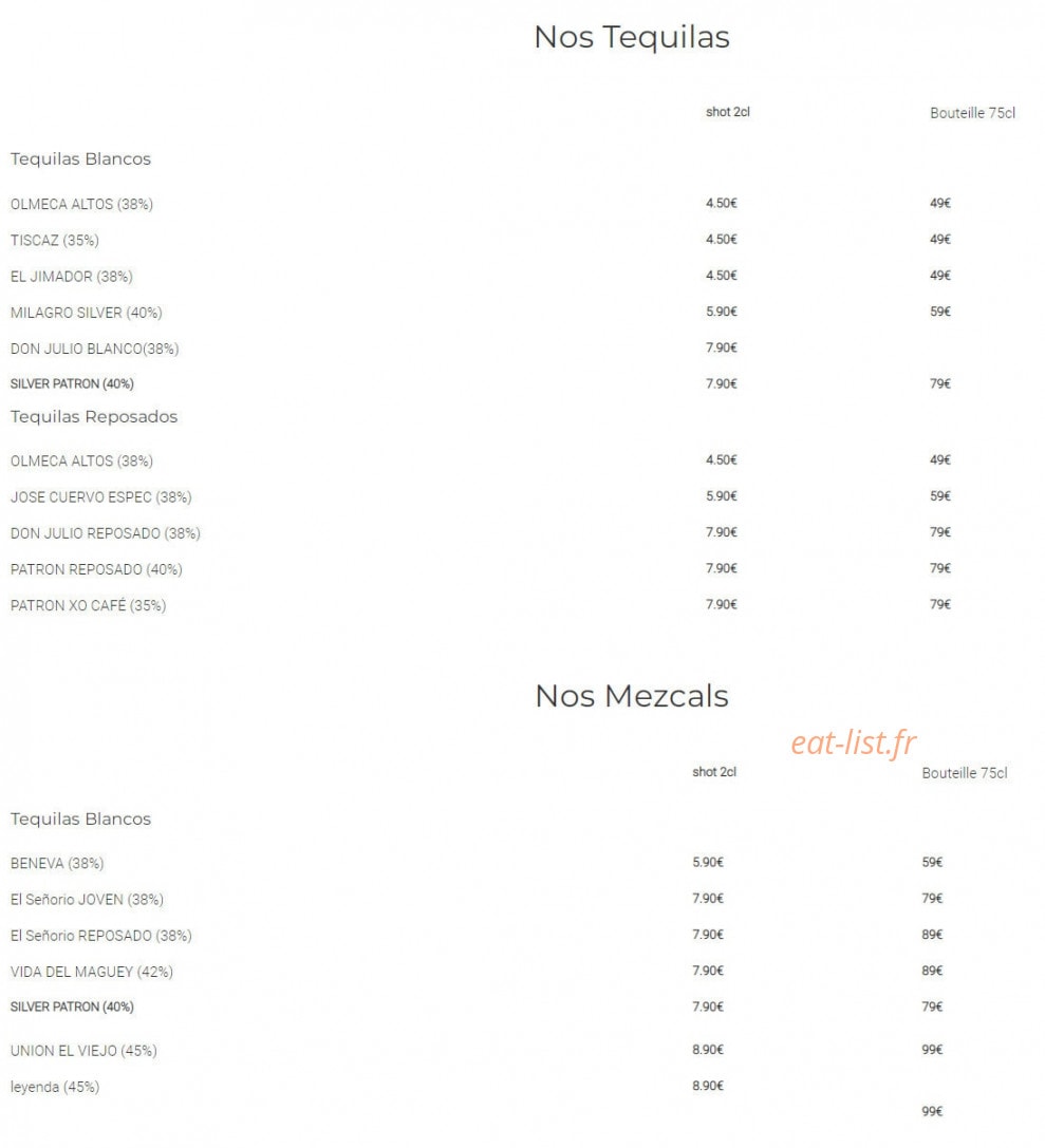 El Tequila — carte page 9