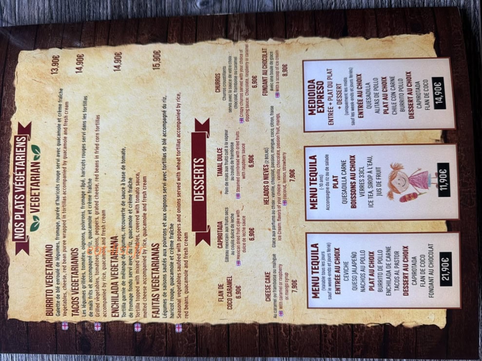 Carte et menu de El Tequila à Paris 18 — Les vins
