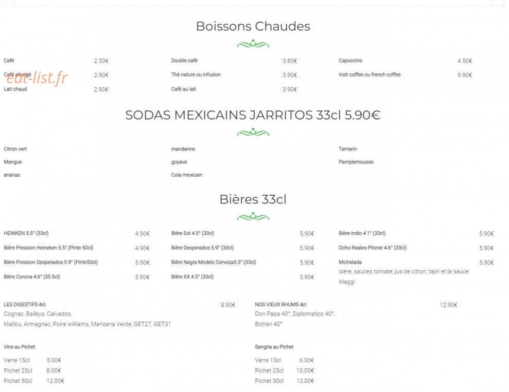 El Tequila — carte page 7
