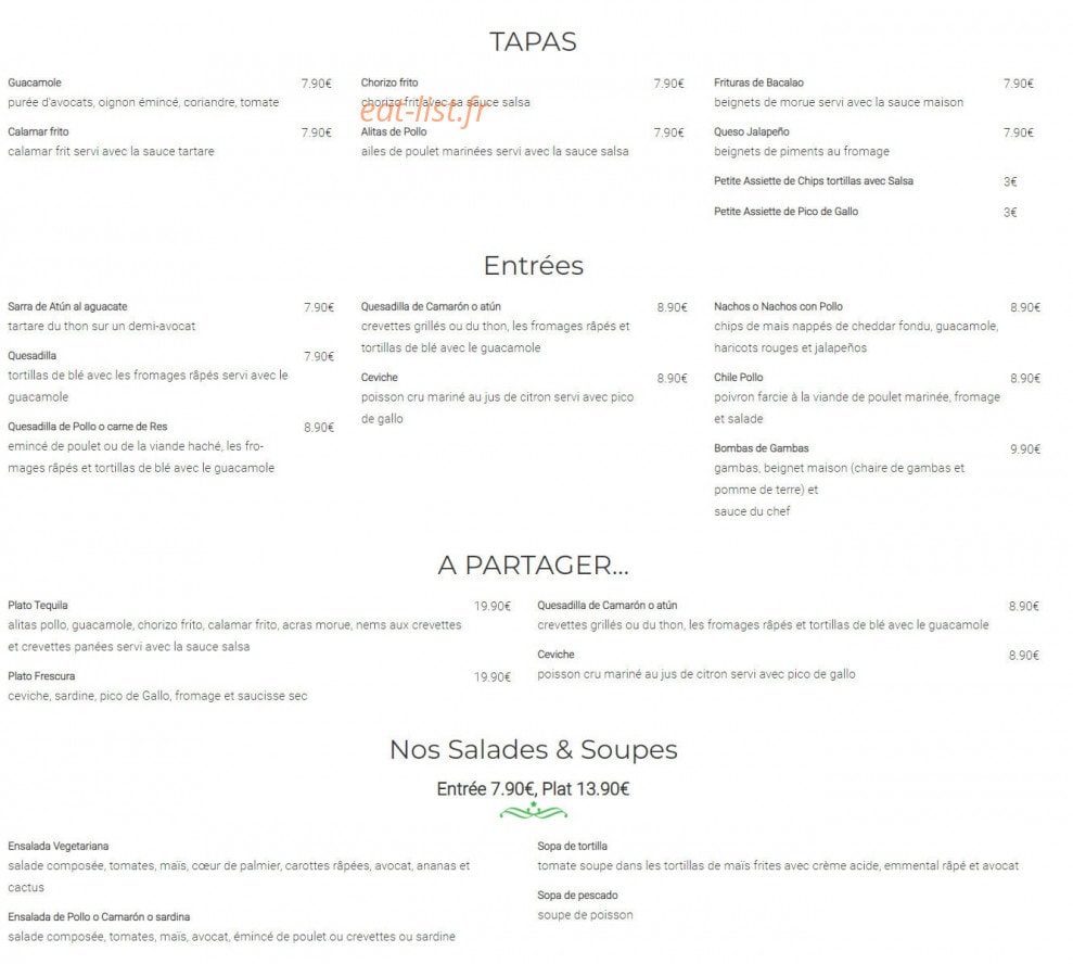 El Tequila — carte page 2