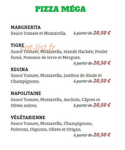 Florance pizza — carte page 1