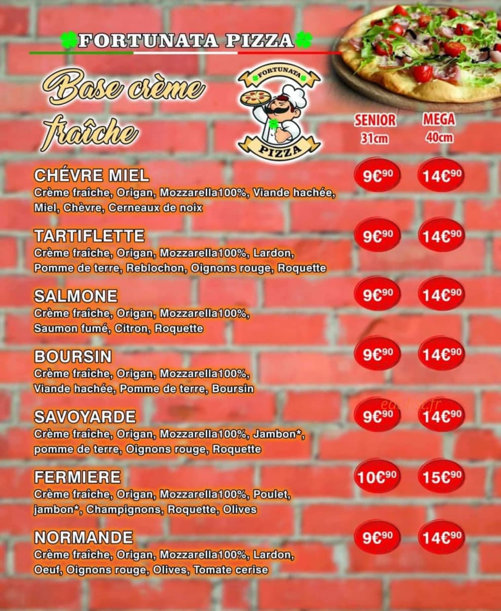 Fortunata Pizza — carte page 3