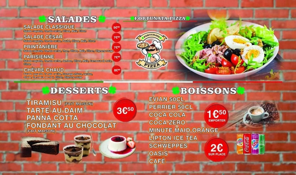 Fortunata Pizza — carte page 4