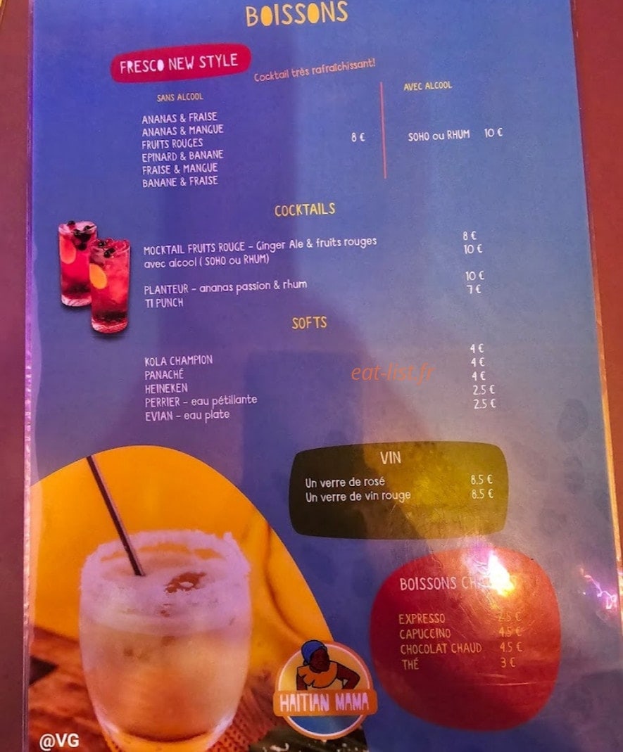 Haïtian Mama — carte page 2