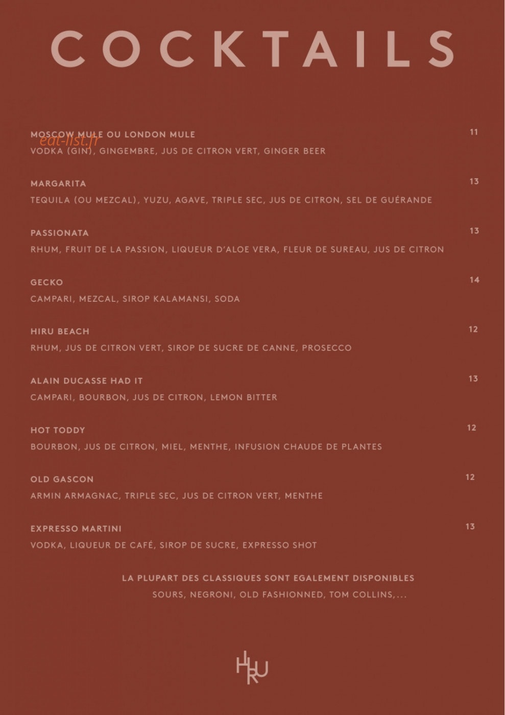 Hiru Paris Montmartre — carte page 4