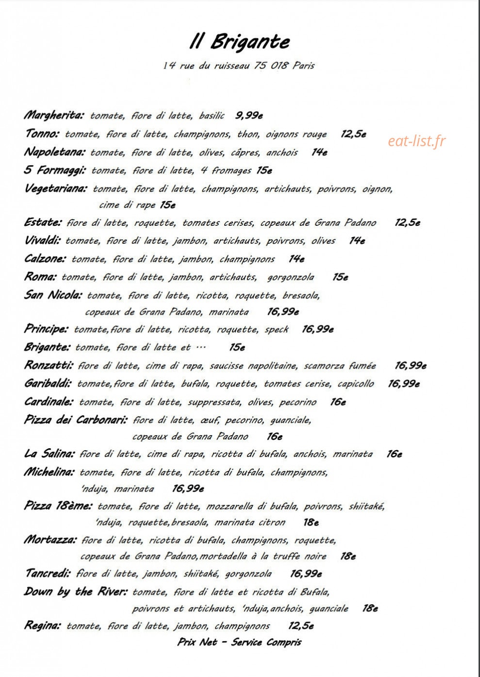 Il Brigante — carte page 1
