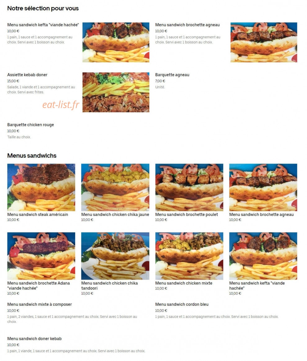 Istanbul Grill — carte page 1