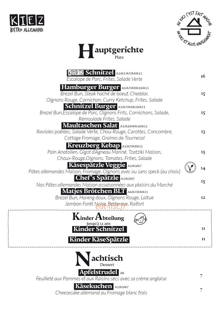 Kiez Biergarten Parisien — carte page 7