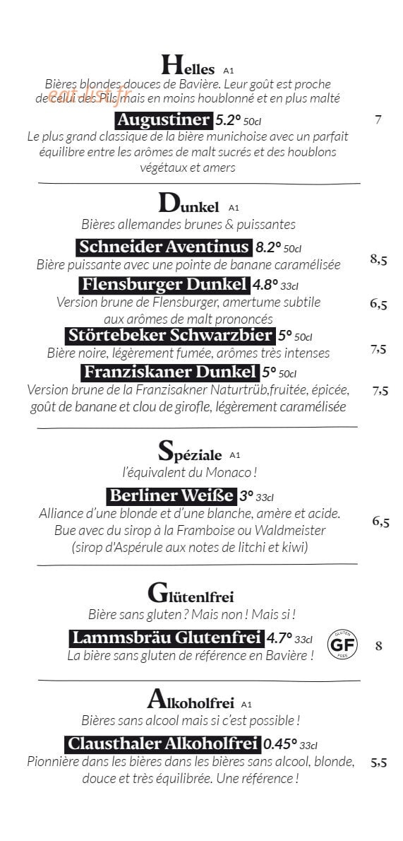 Kiez Biergarten Parisien — carte page 3