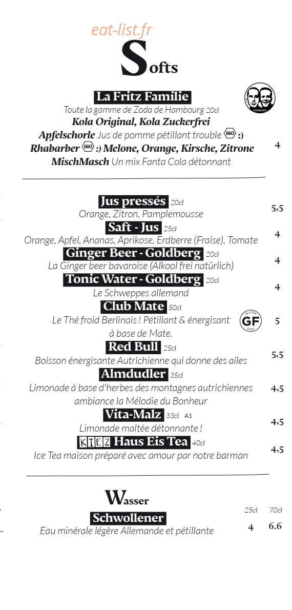 Kiez Biergarten Parisien — carte page 6