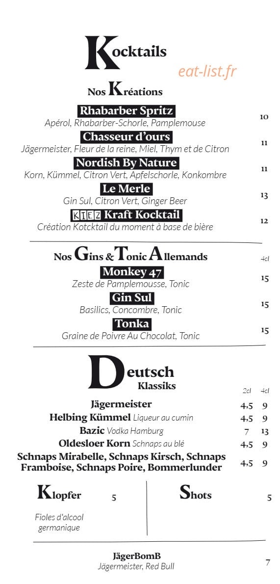 Kiez Biergarten Parisien — carte page 4