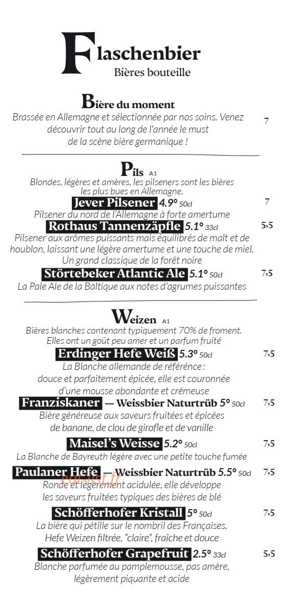 Kiez Biergarten Parisien — carte page 2