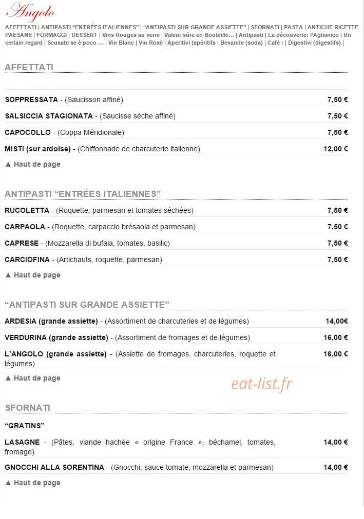 L'angolò — carte page 1