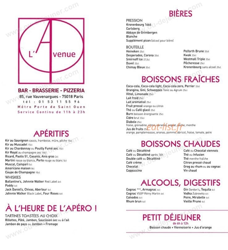 L'avenue — carte page 1