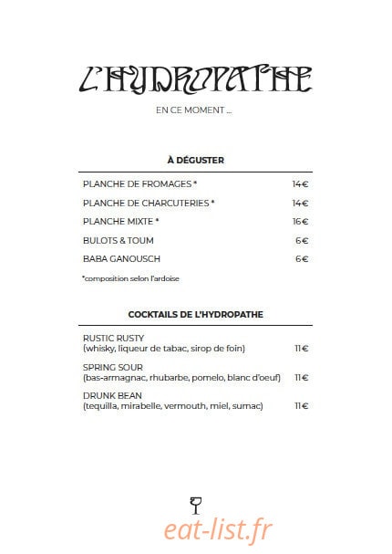 L'Hydropathe — carte page 2