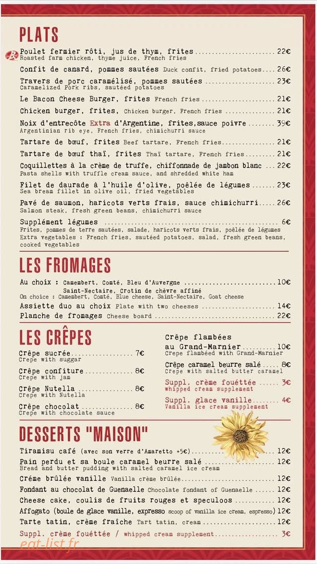 La Boheme — carte page 4