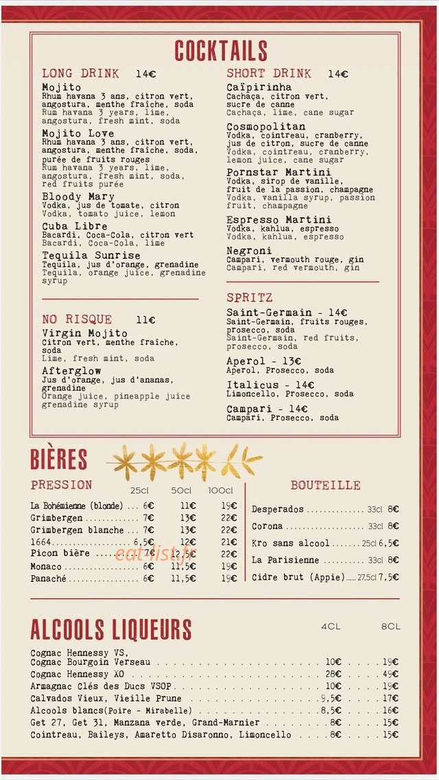 La Boheme — carte page 6