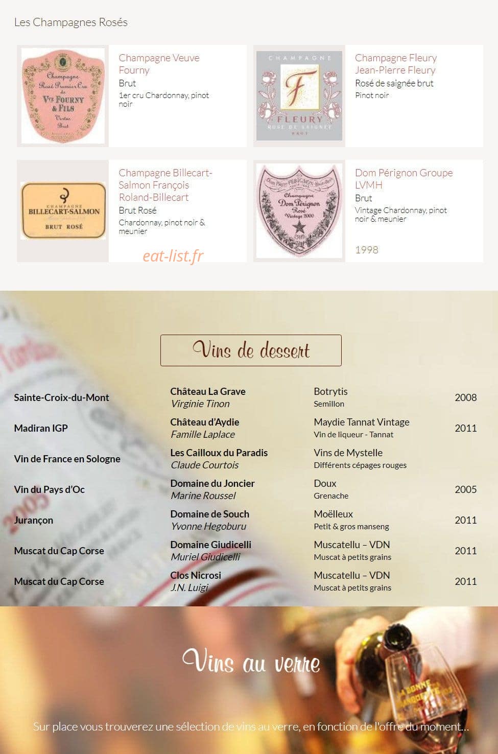La Bonne Franquette — carte page 19