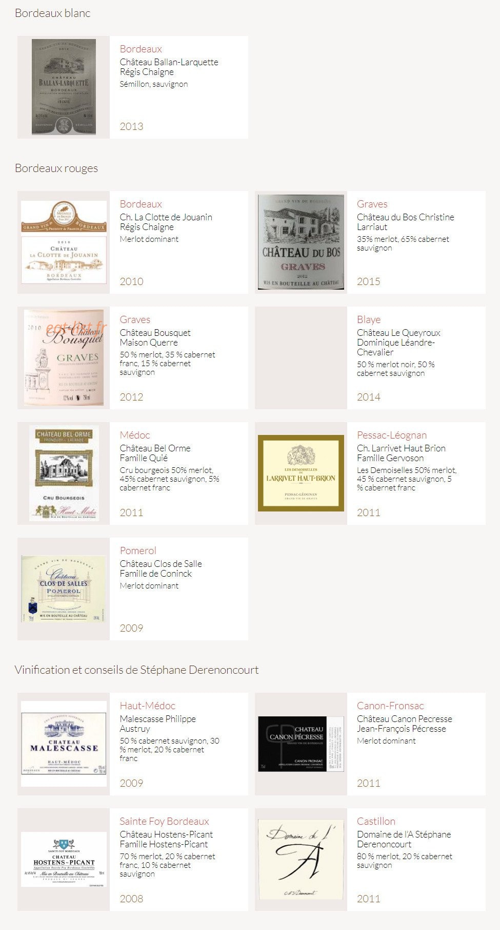 La Bonne Franquette — carte page 21