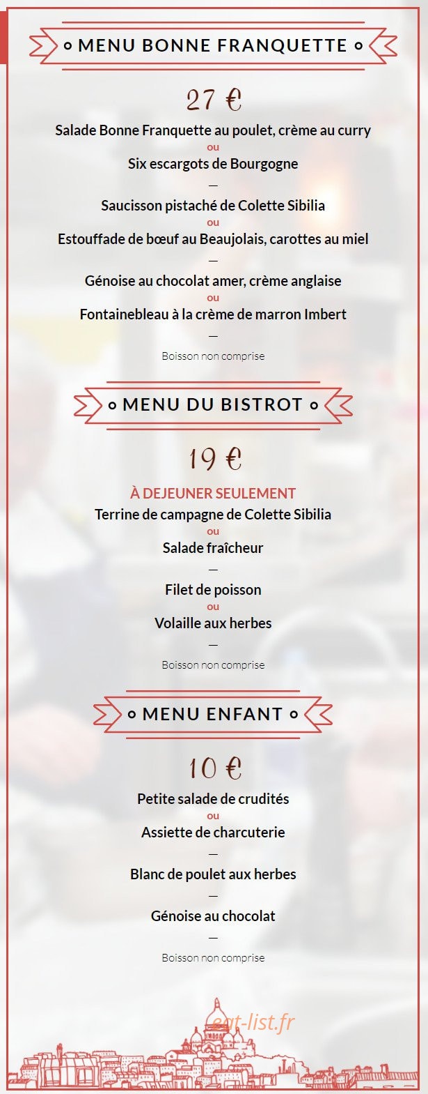 La Bonne Franquette — carte page 1