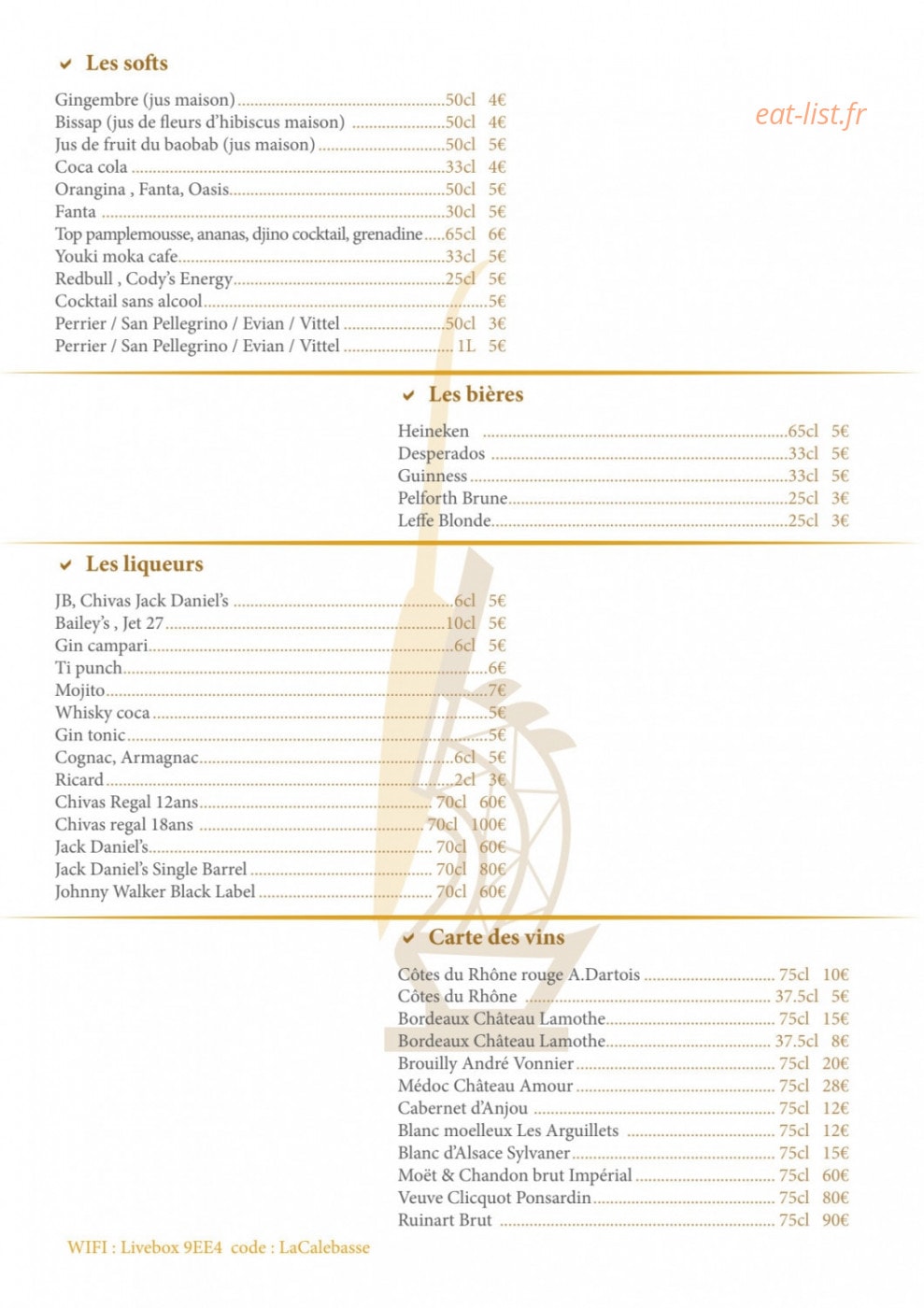 La Calebasse — carte page 2