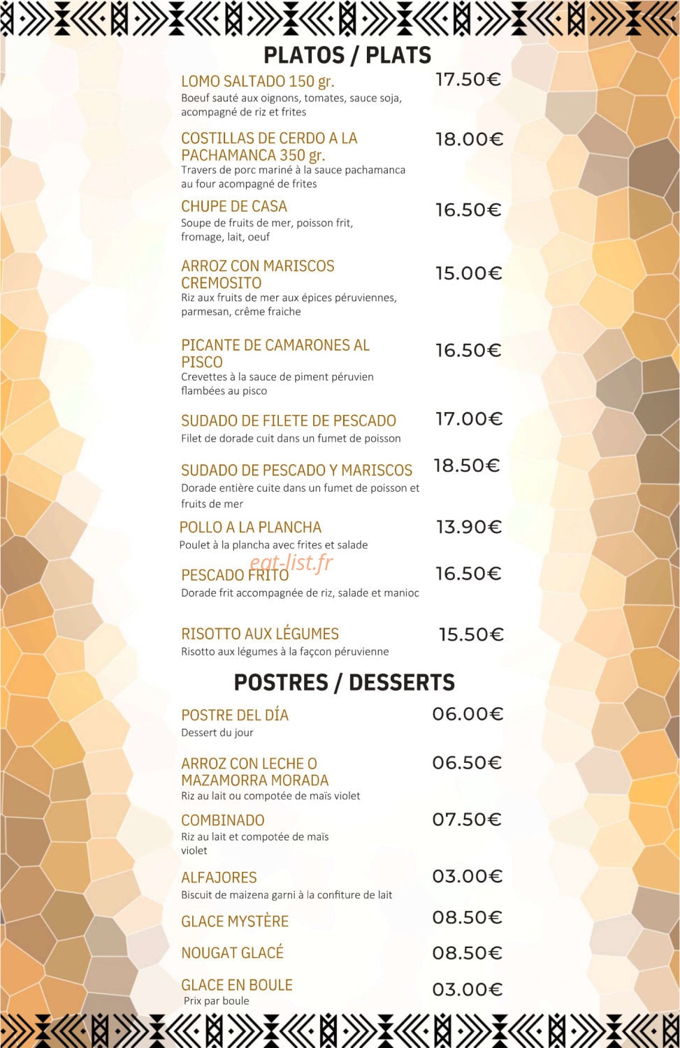 La Chingana — carte page 3