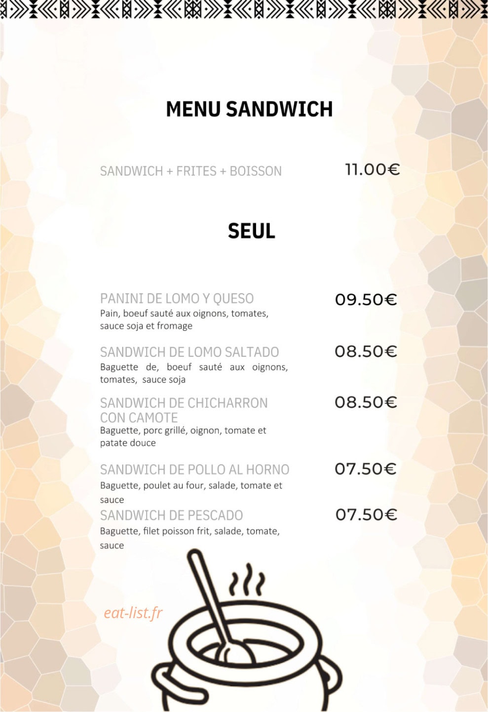 La Chingana — carte page 6