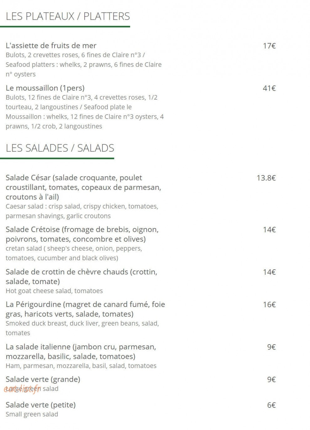 La Crémaillère 1900 — carte page 1
