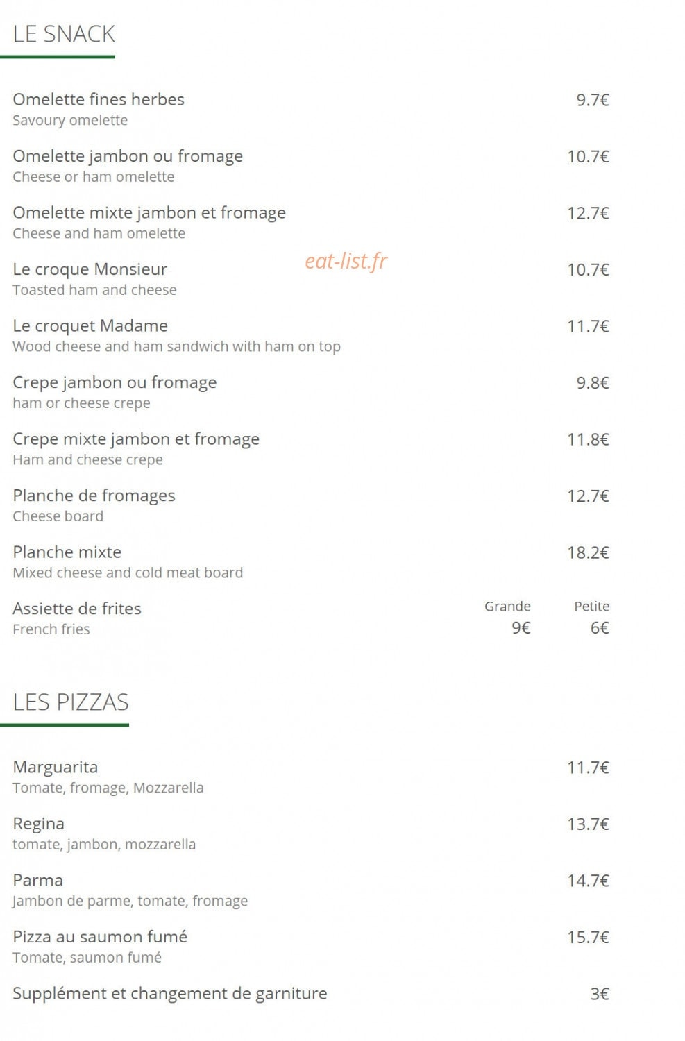La Crémaillère 1900 — carte page 9