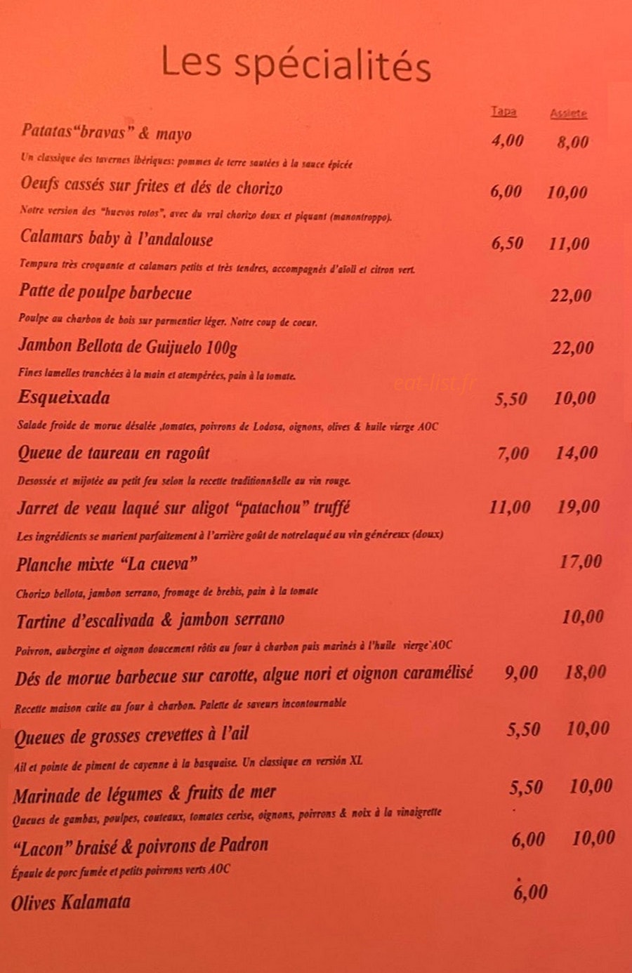 La Cueva — carte page 1