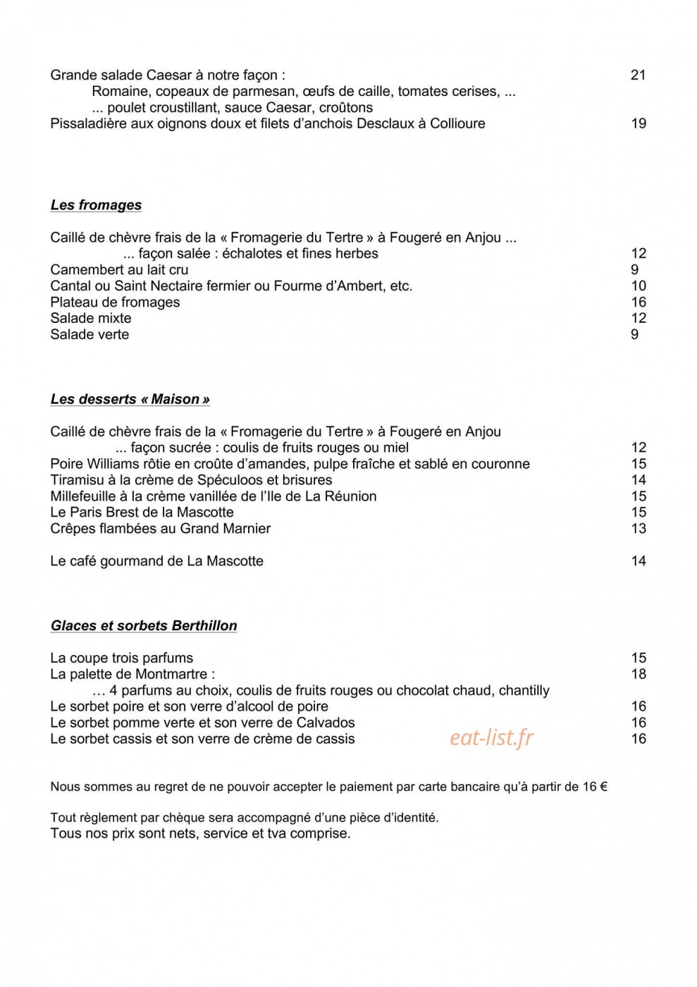 La Mascotte — carte page 6