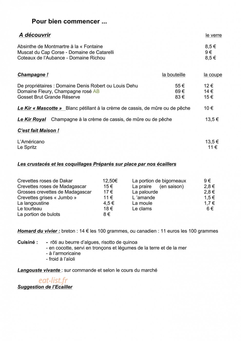 La Mascotte — carte page 1