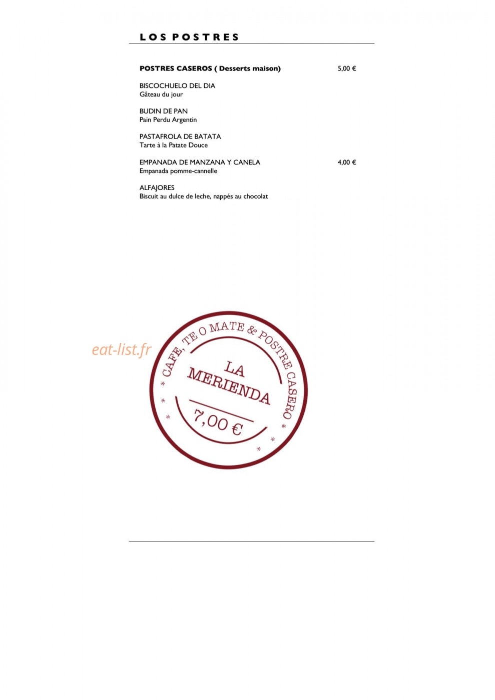 La Porteña — carte page 4
