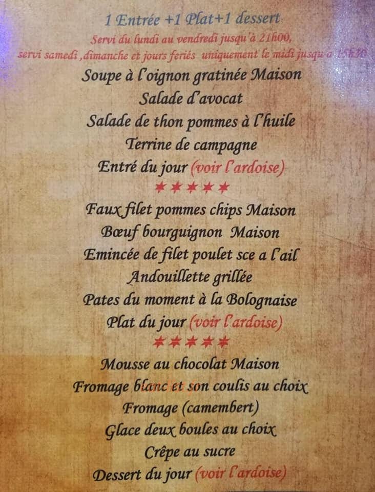 La Taverne de Montmartre — carte page 1