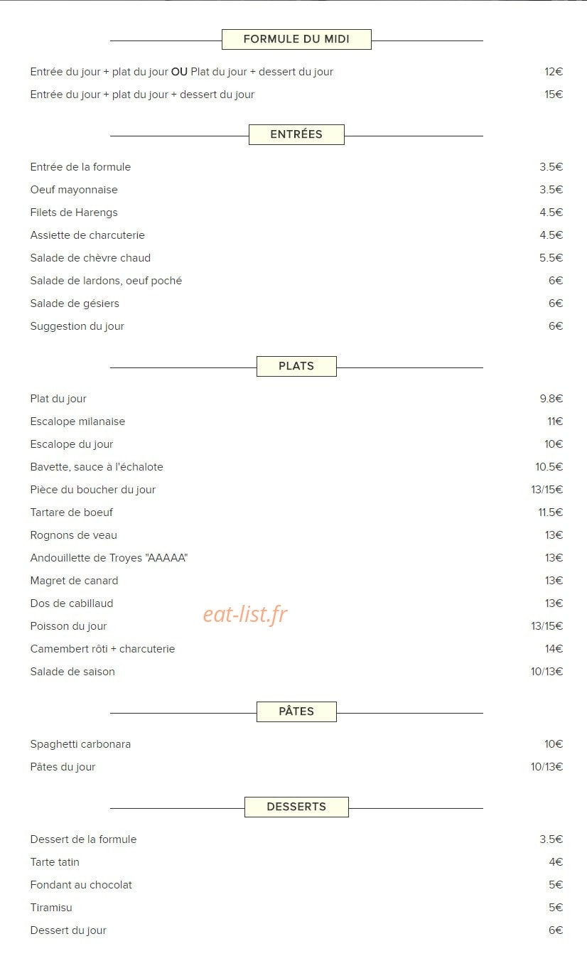 La Terrasse — carte page 1