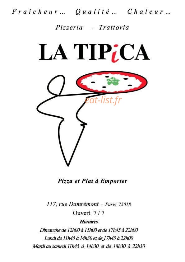 La Tipica — carte page 1