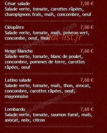 Latino pizza — carte page 10