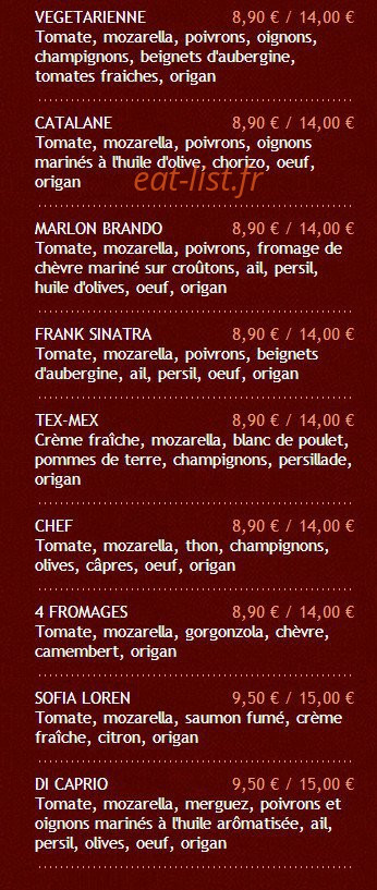 Latino pizza — carte page 2