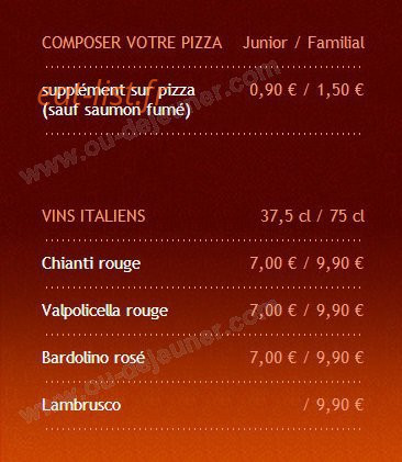 Latino pizza — carte page 5