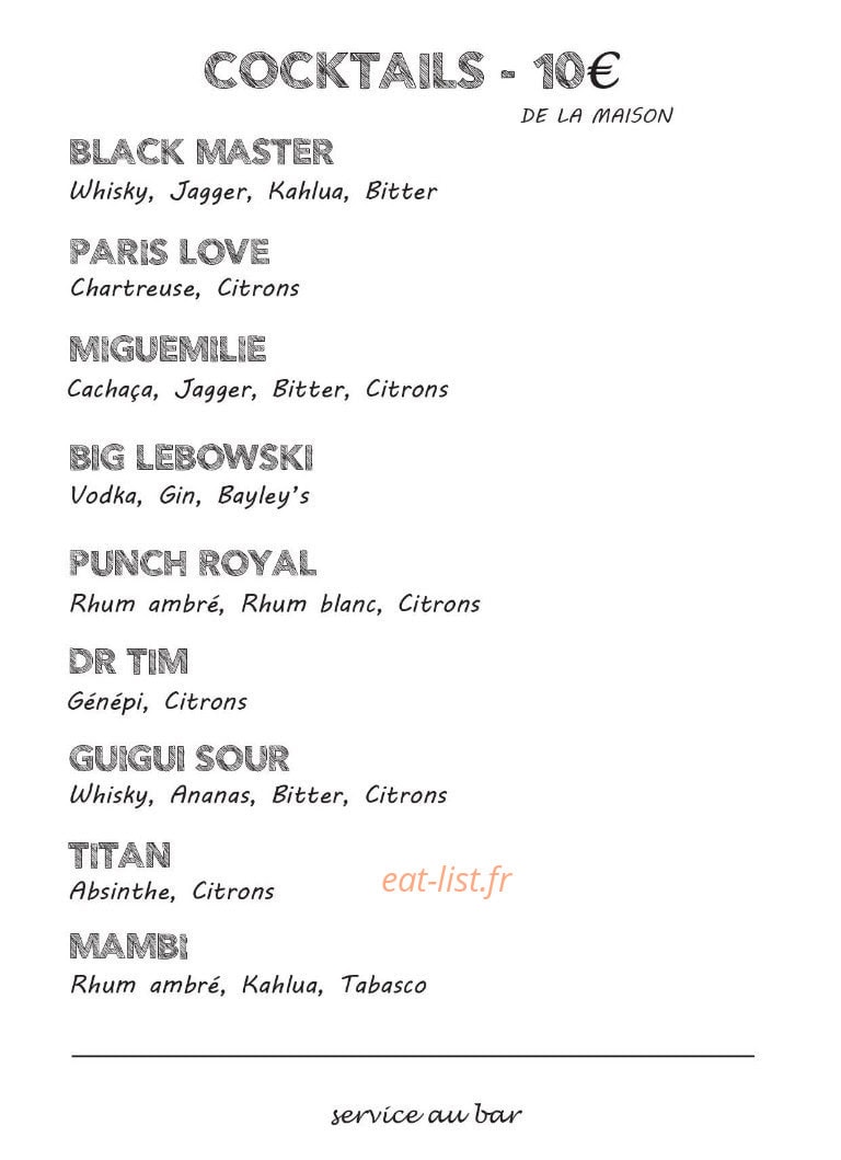Le Bar Basque — carte page 4