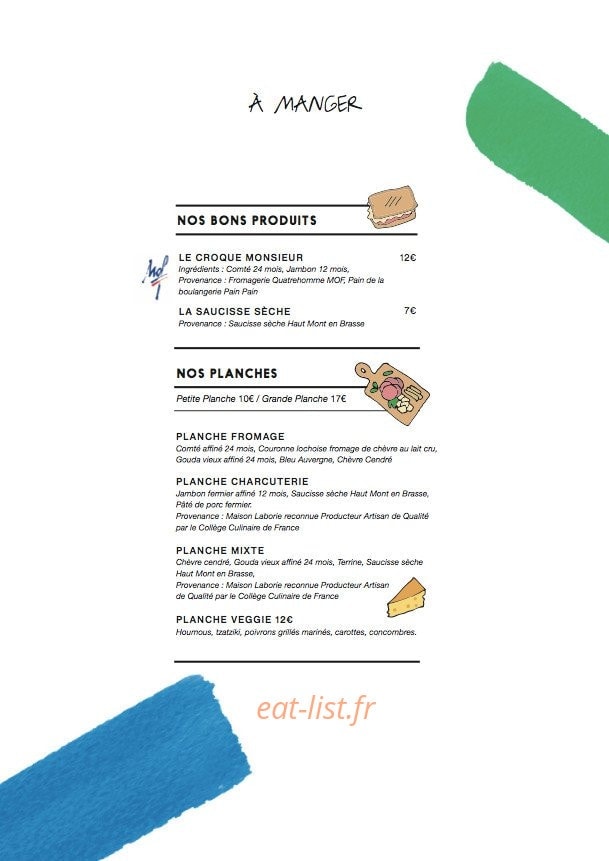 Le Bar Fondamental — carte page 1