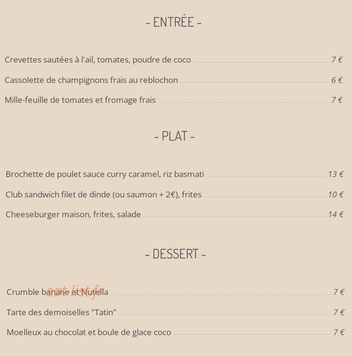 Le brio — carte page 1