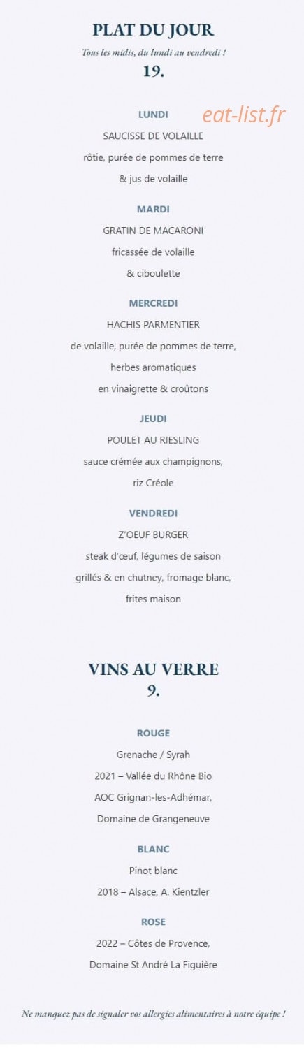 Le Coq & Fils - the Poultry House — carte page 1