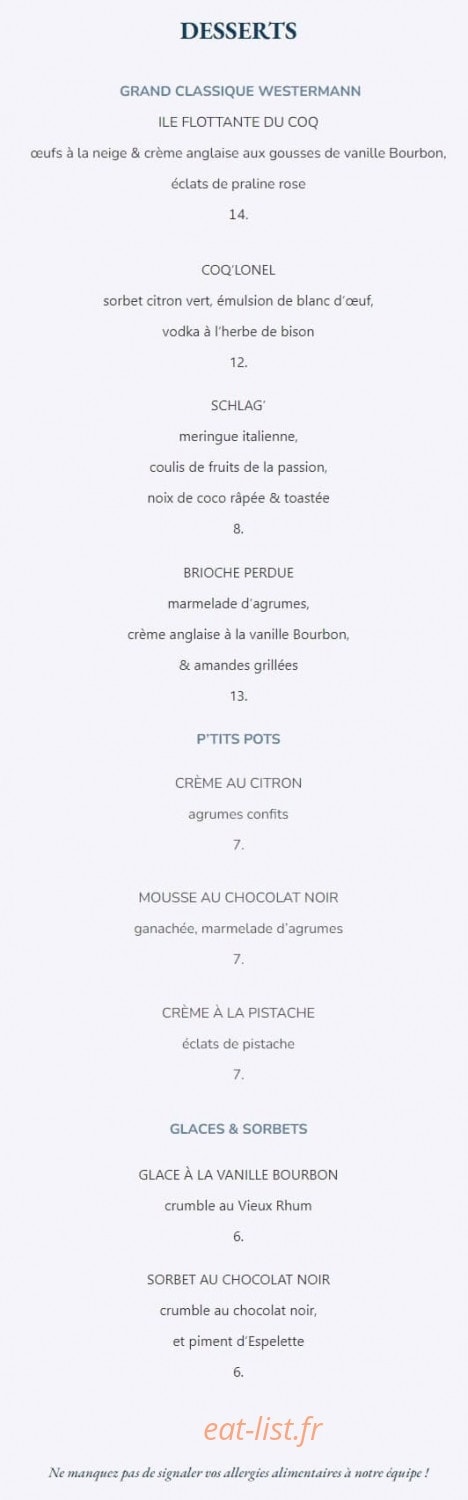 Le Coq & Fils - the Poultry House — carte page 3
