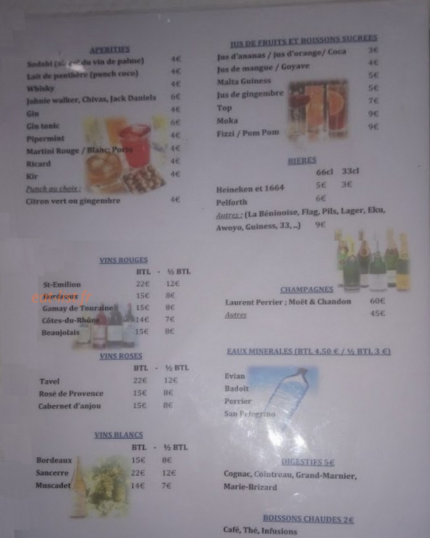 Le Fifa Restaurant Beninois — carte page 2