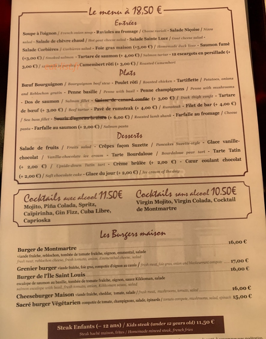 Le Grenier — carte page 2