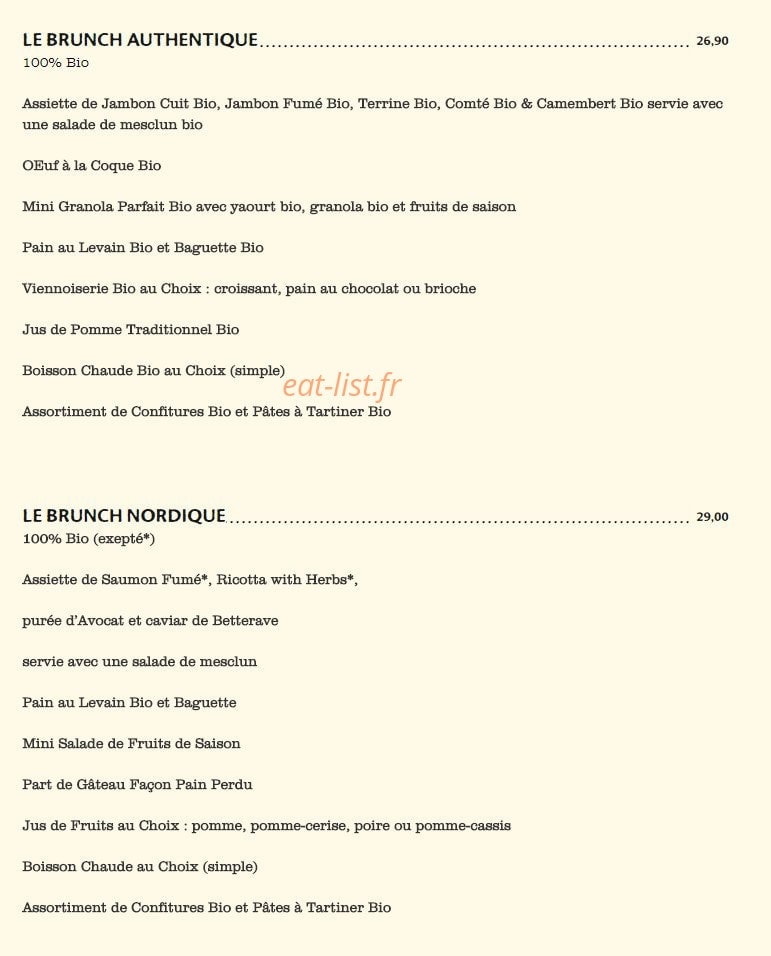 Le Pain Quotidien — carte page 2