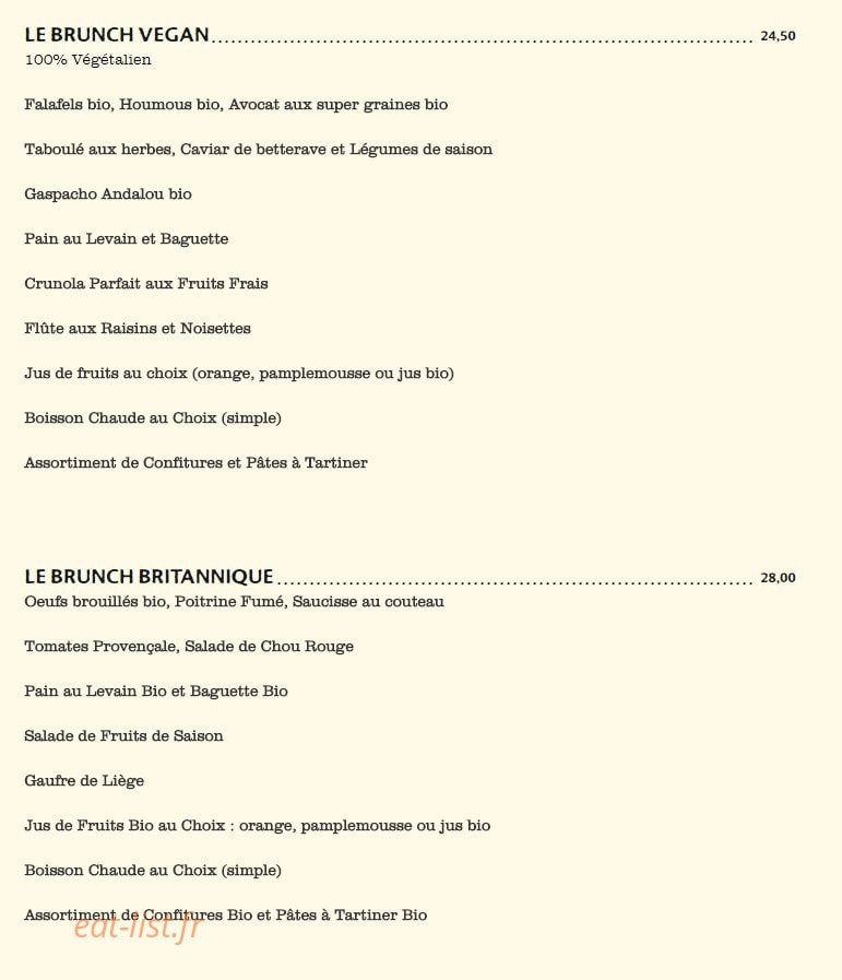 Le Pain Quotidien — carte page 3